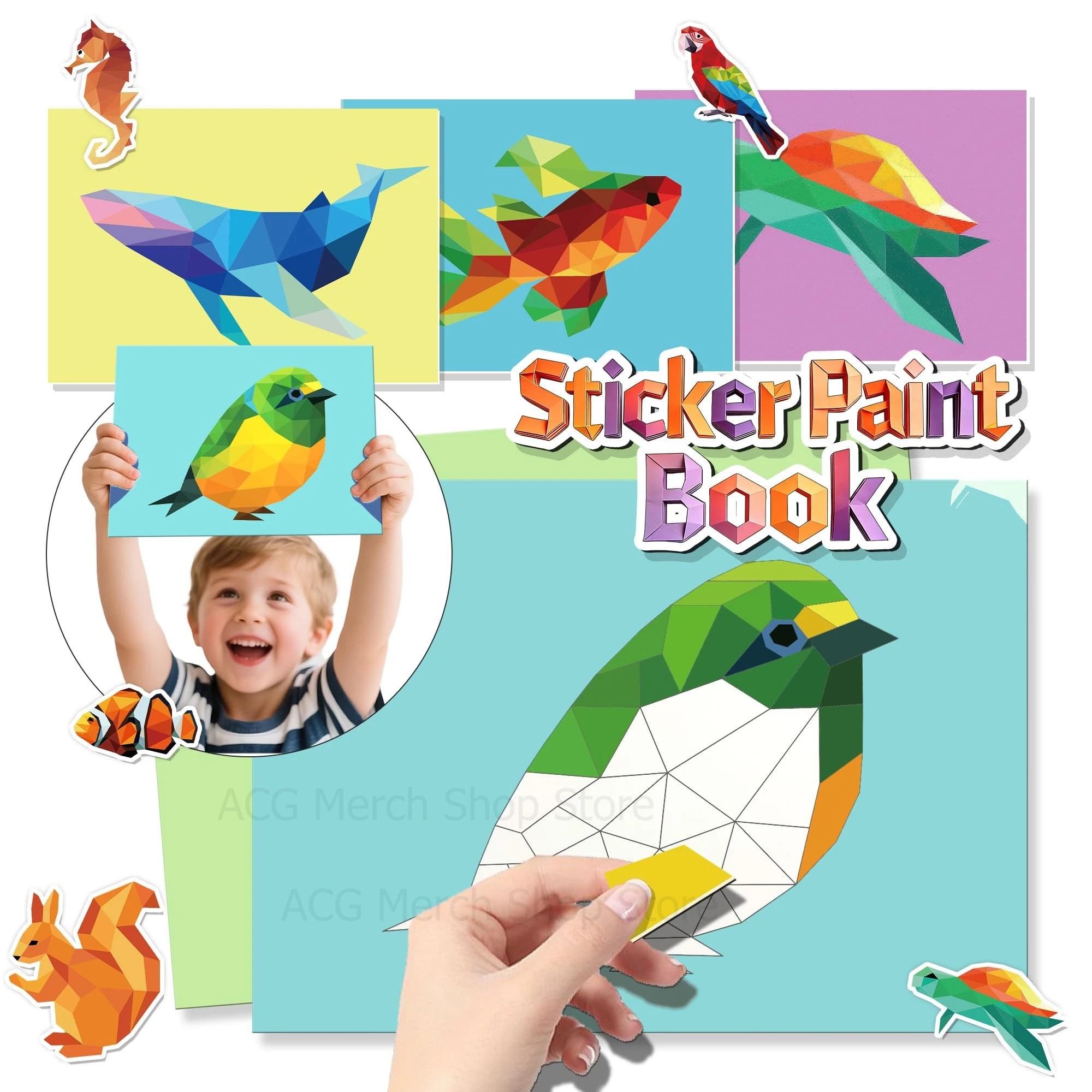 

DIY Handmade Creative Collage 3D Animal Jigsaw Puzzle Stickers Art Set With Self-Adhesive Paper Back To School educational Gifts