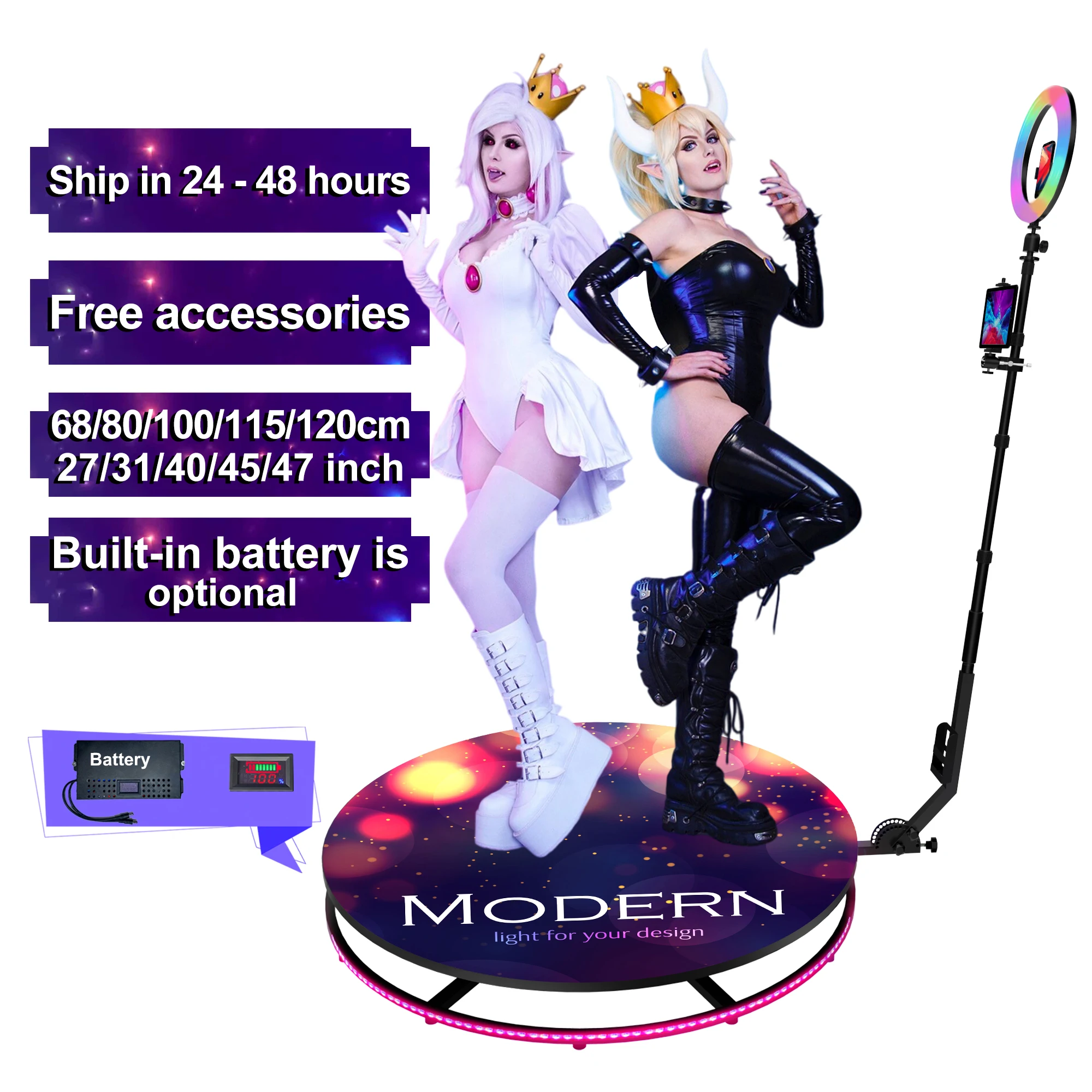 

80 см 100 см 360 градусов видео фотобудка с аксессуарами и реквизитом для вечеринок и мероприятий