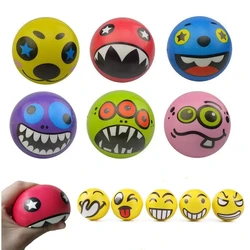 12Pcs Expression Soft Balls Funny Sponge Stress Ball Squeeze Smiley Face Grimace PU Foam Adolescent Adults Decompression Toys