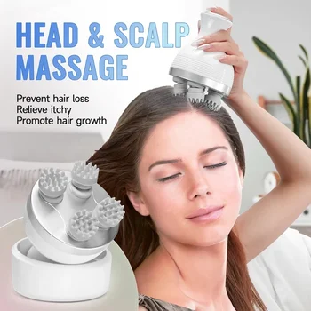 Electric Smart Head Massager Body Massage Neck Deep Tissue Kneading TYPE-C Wireless…