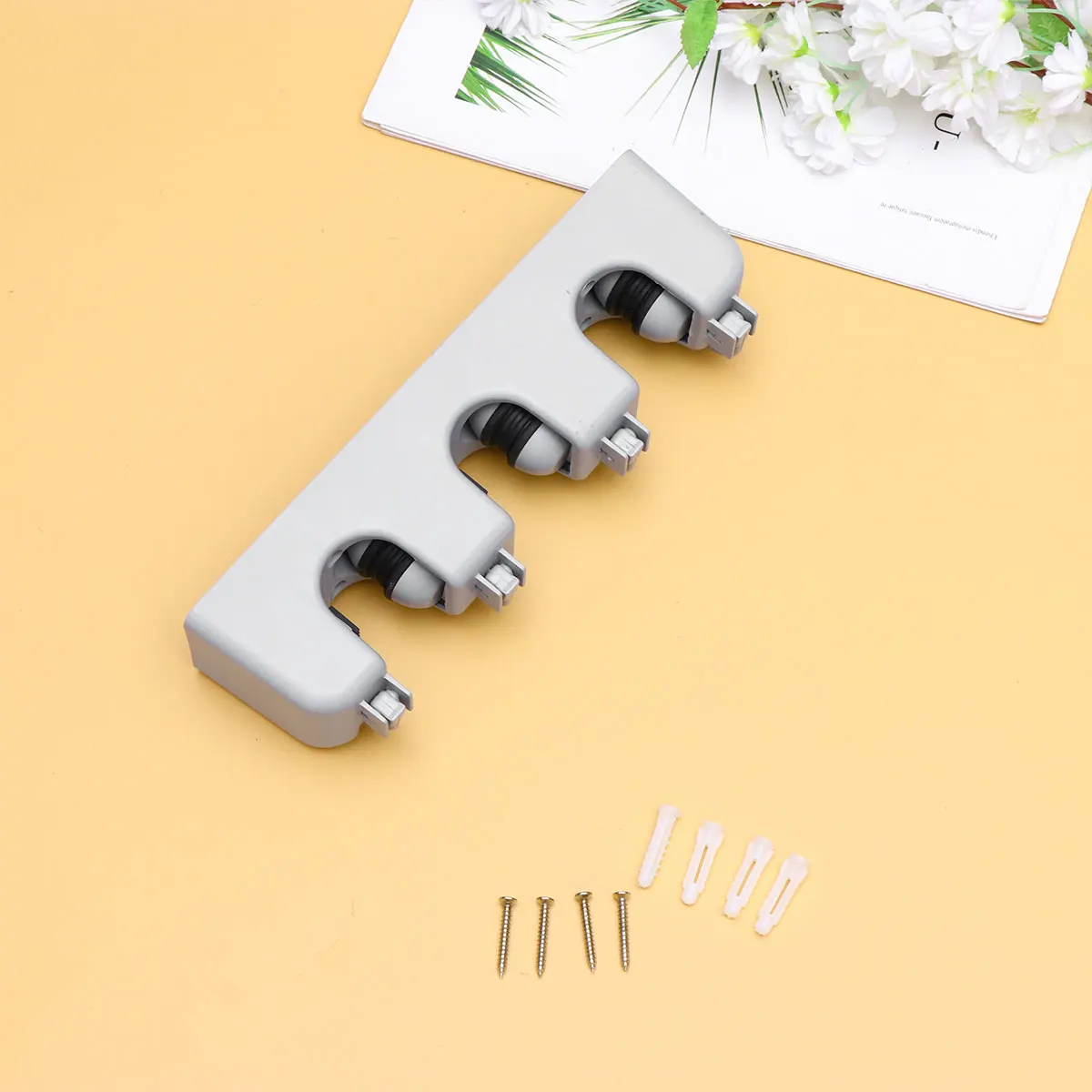 

Mop Storage Shelf Cleaning Tools ganizer Rack Grey Holder Bathroom Broom Hangers Long Term Use Premium Material