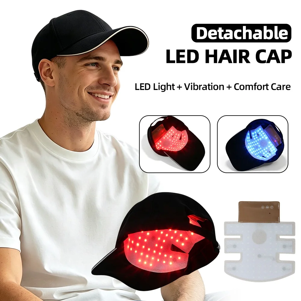 630nm Red Light+470nm Blue Light Hair Growth Cap Vibration Massage Scalp Massager Hair Loss Treatment Hair Regrowth Care
