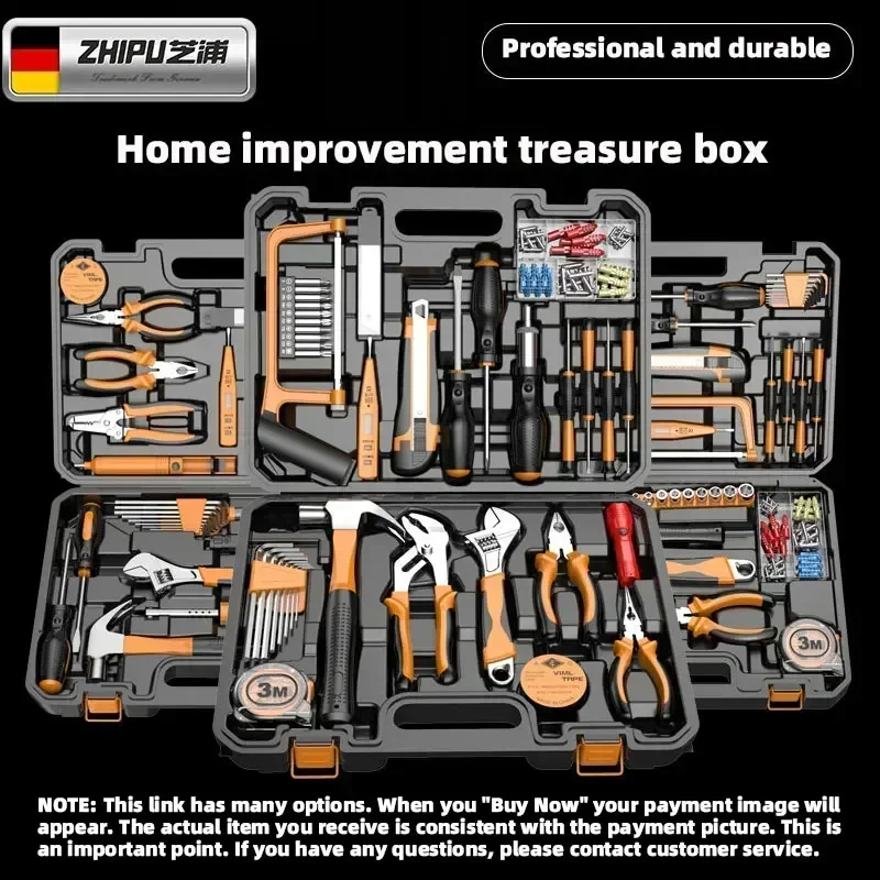 Complete Tool Set Hand Toolbox Home Repair Tool Kit Woodworking Wrench Hammer Screwdriver Socket Full Multitool Tool  Box Set