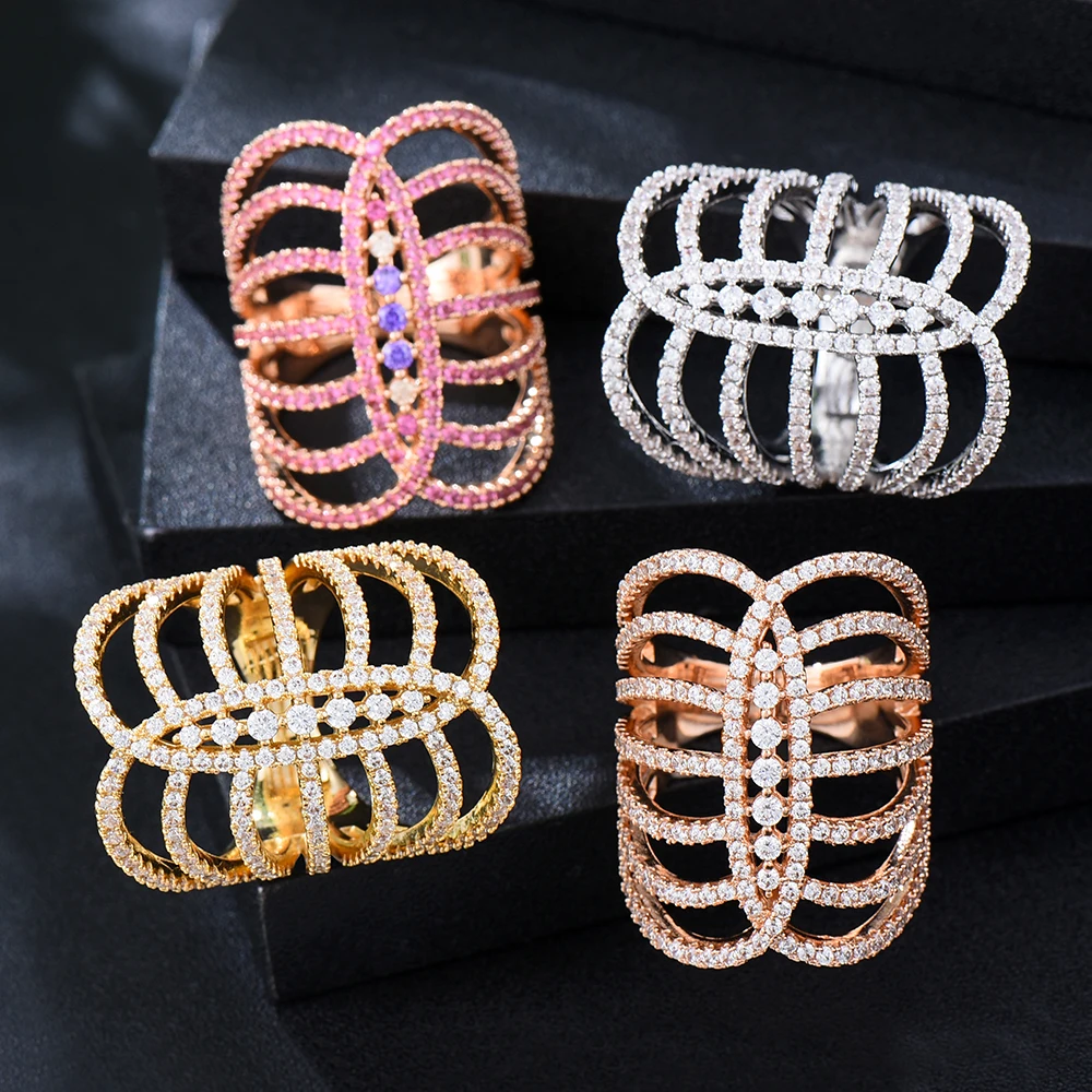 

GODKI 2023 Trendy Stacks Charm Statement Ring for Women Cubic Zircon Finger Rings Beads Charm Ring Bohemian Beach Jewelry