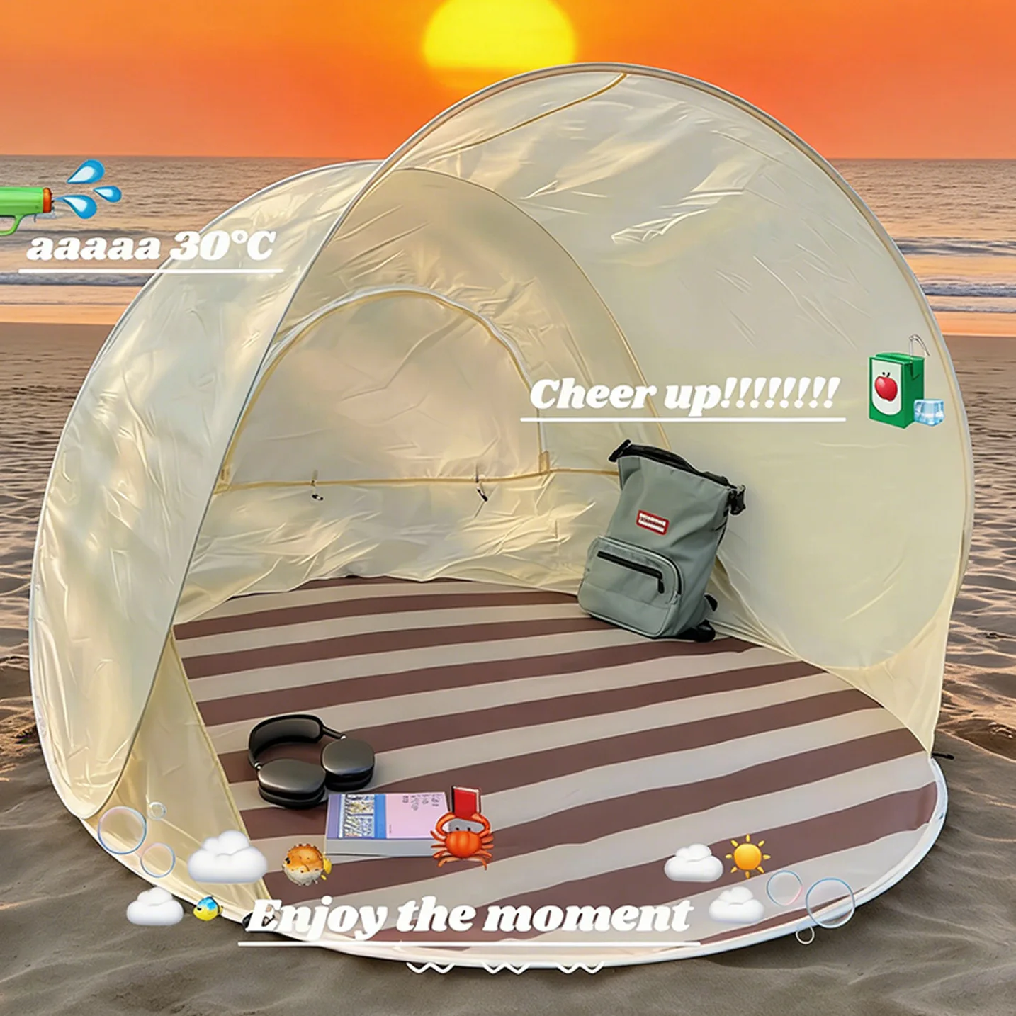 Portable Foldable Automatic Instant Camping Tent UV Protection Sun Shade Shelter for Outdoor Beach Camping