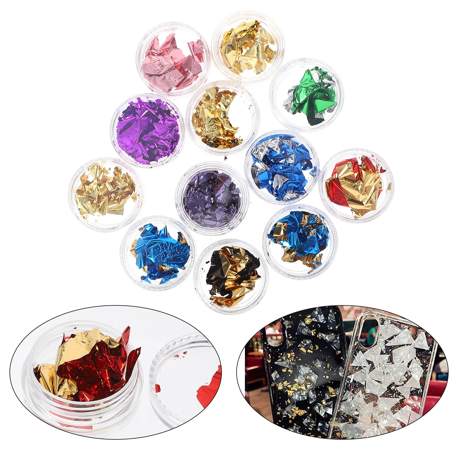 

48 Pcs Nail Foil Art Decor Stickers Women DIY Tinfoil Material Decoration Accessory Durable Shiny Professional Salon