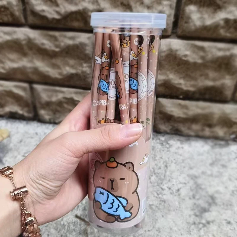 30Pcs/Set Capybara Cute Kawaii Cartoon Pencil HB Sketch Items Drawing Stationery Student School Office Supplies