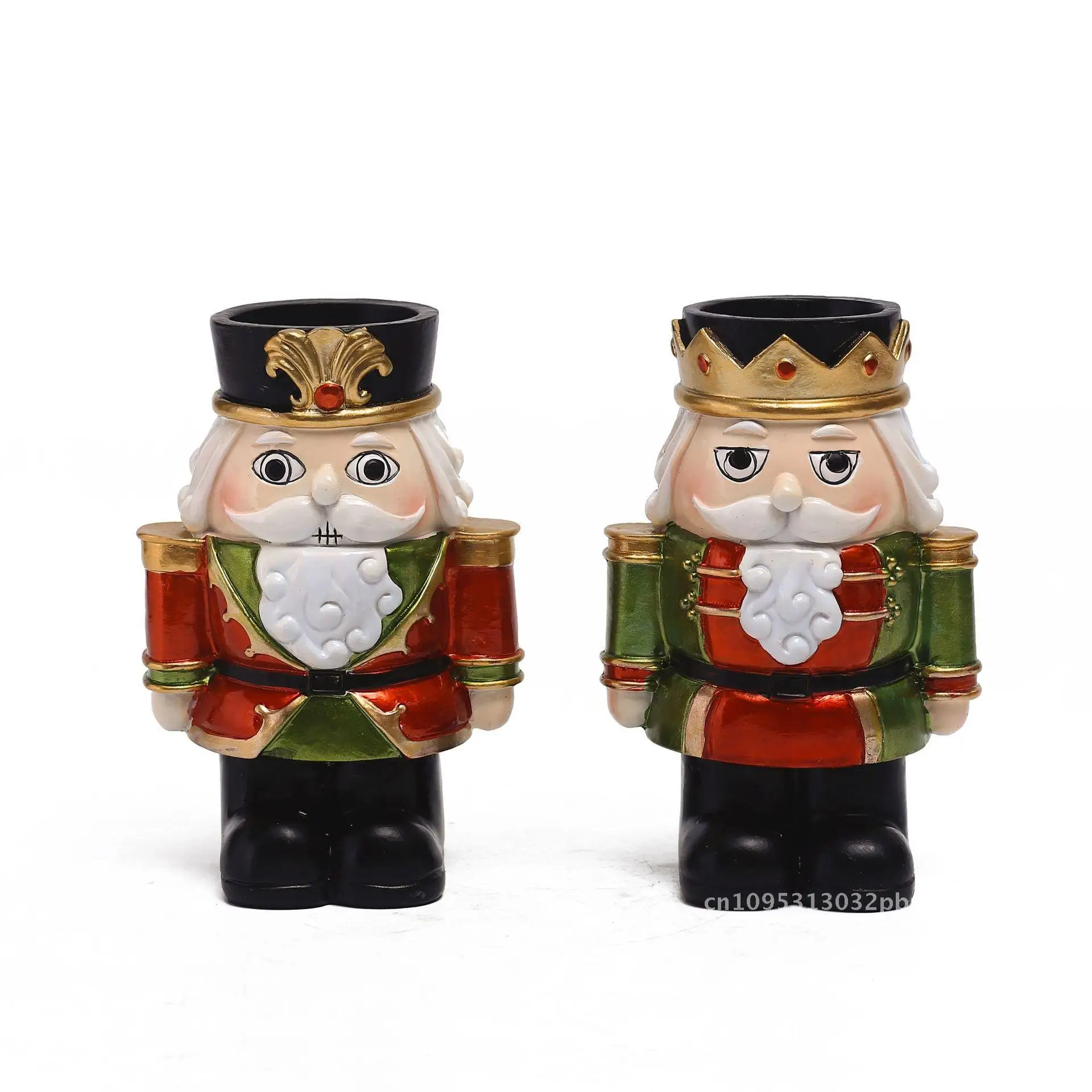 

European-style Nutcracker Candlestick Ornaments Home Decoration Christmas Resin Decoration