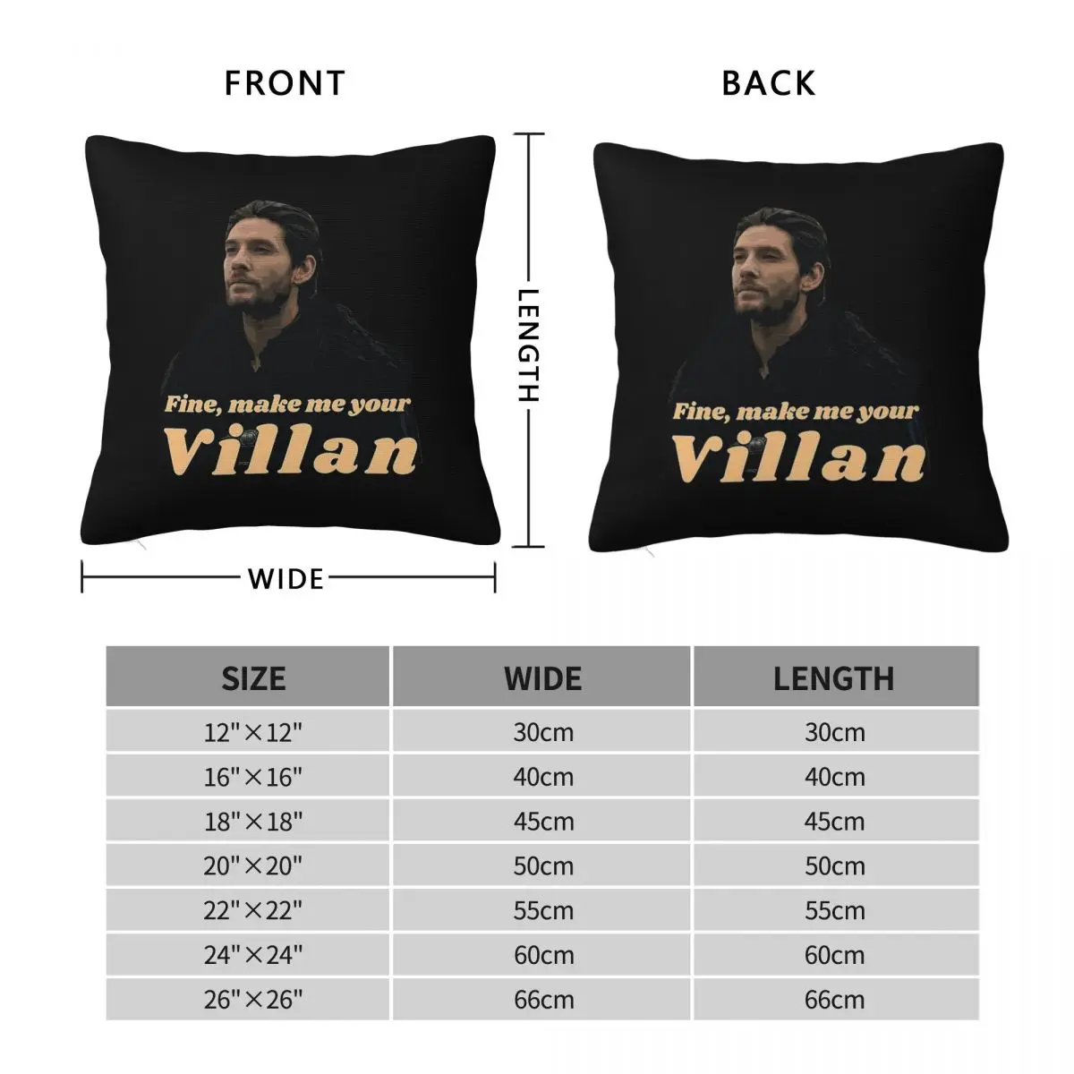 Fine Make Me Your Villan Shadow And Bone Square Pillowcase Polyester Linen Velvet Printed Zip Throw Pillow Case Sofa Cover 18
