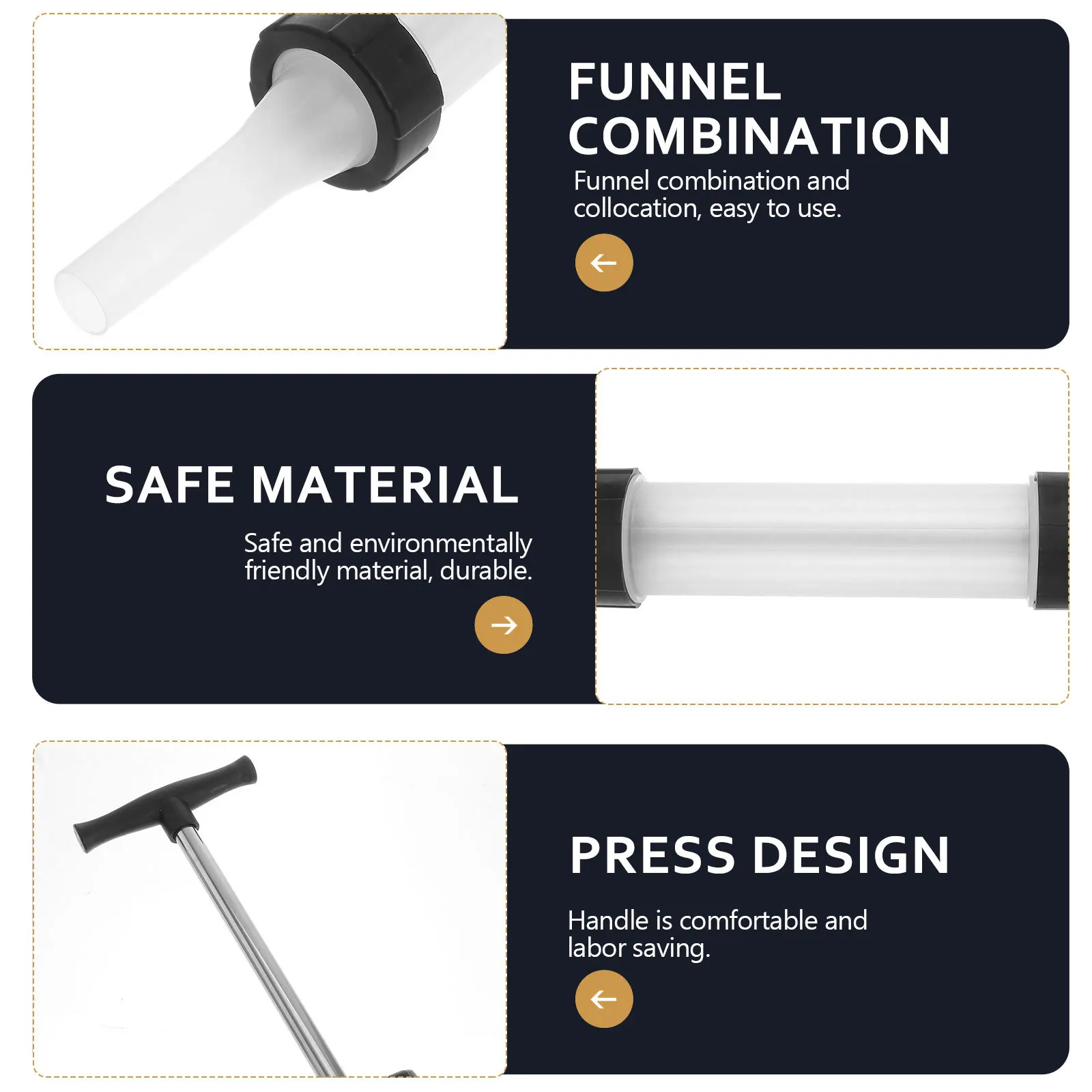 

1Set Heavy Duty Sausage Making Tools Smooth Burr-Free Surface for Safe Handling Ideal Sausage Production Supply Set