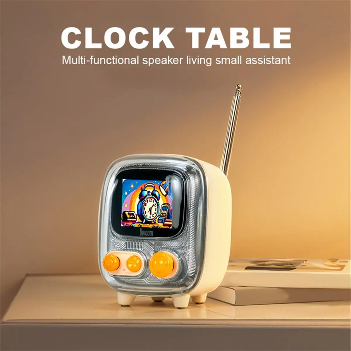 

CCDDBG Divoom Ratro Bluetooth Speaker Portable Pixel Art Alarm Clock DIY Display Board Cute Gift Home Light Desktop Green
