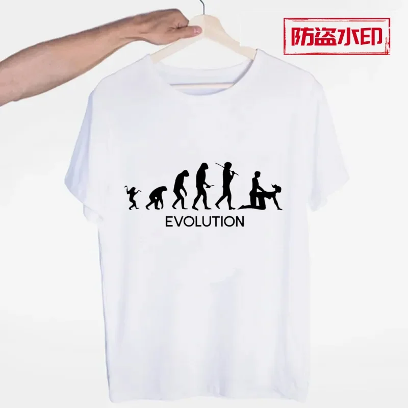 Evolution T-shirt Funny Street Printed Men's and Women's Summer Short sleeved Top