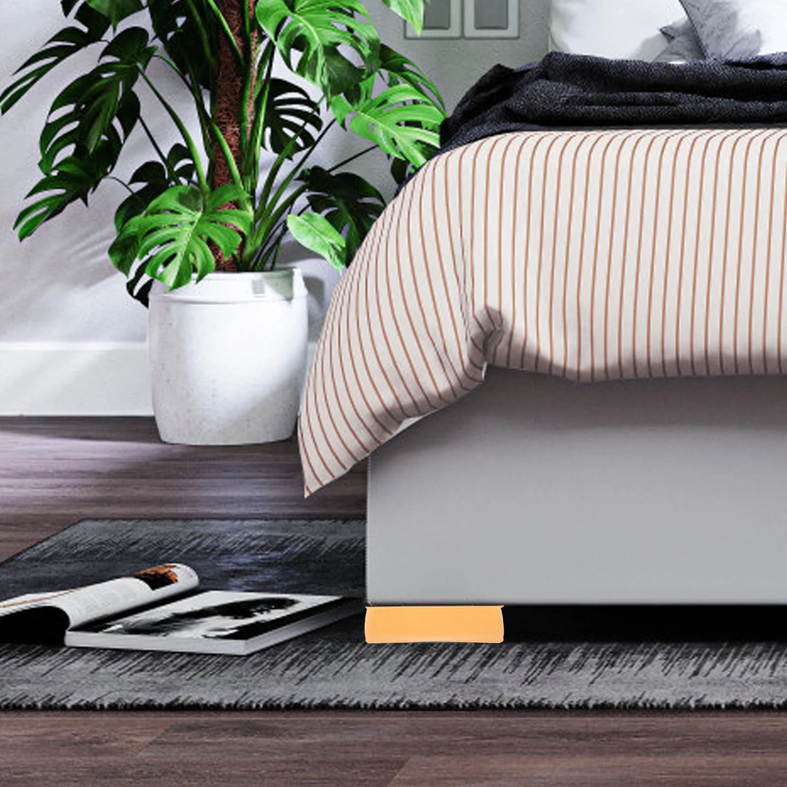 

4pcs Yellow Non-slip Pads for Bed Legs Furniture Stoppers Durable Material Floor Protectors Anti-slipping Caps Bed Feet