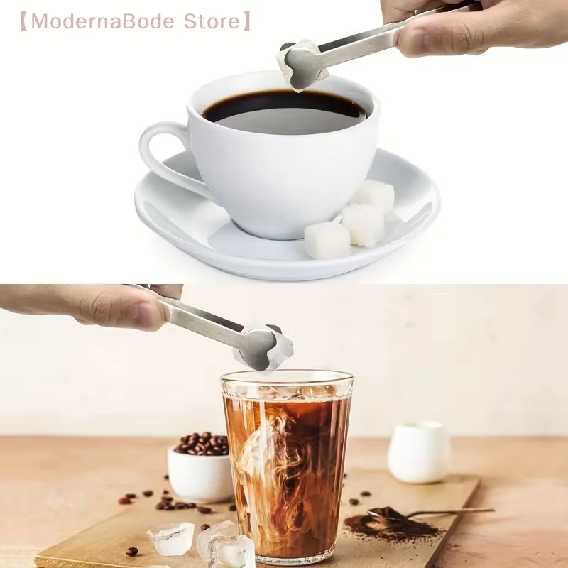 【M】Heart Shaped Mini Tongs - Stainless Steel Small Tongs For Serving Food, Cooking, Appetizers, Ice Cubes, Fruits, And Sugar view 3