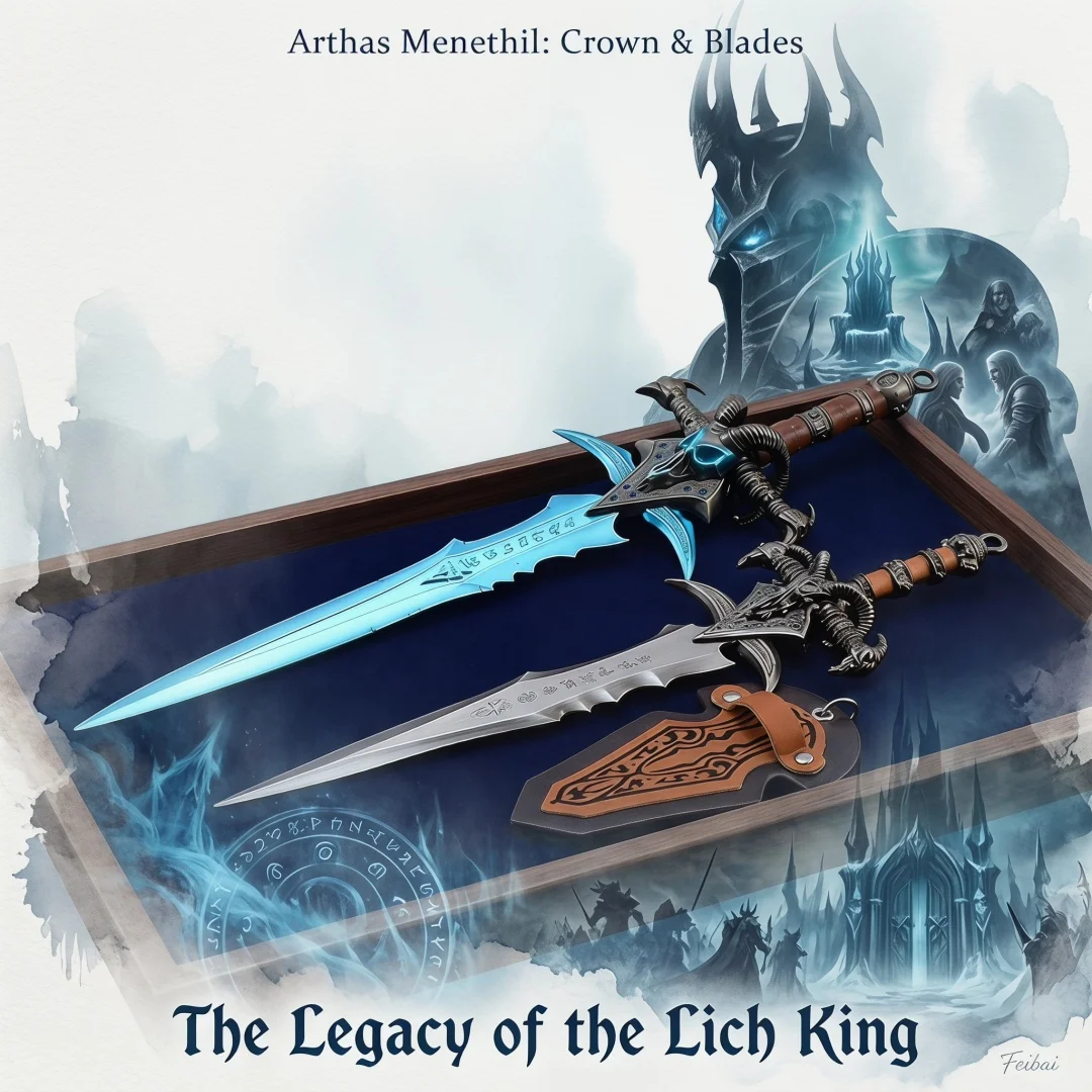

11.6inch Warcraft Frostmourne Lich King Katana Sword Ninja Knife Blade Real Size Japanese Metal 1:1 Scale Cosplay Prop Toy Gift