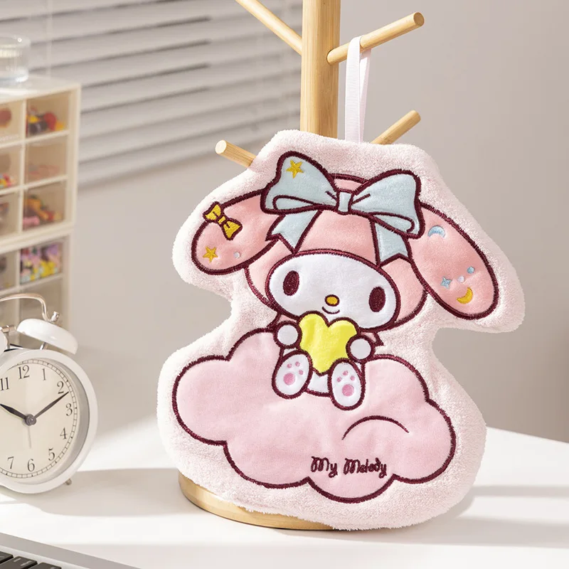 

Sanrio My Melody Coral Velvet Hand Towels Cinnamoroll Cartoon Hand Towel Water-Absorbent Kitchen Decor Quick-Drying Kids Towel
