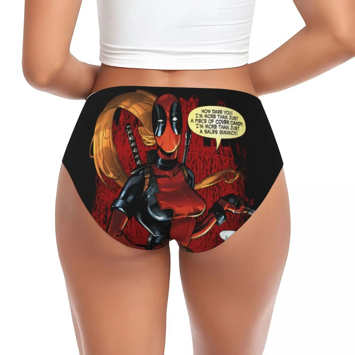 Custom Womens Lady Deadpool Cover Candy Brief Panties Female Soft Underwear Underpants