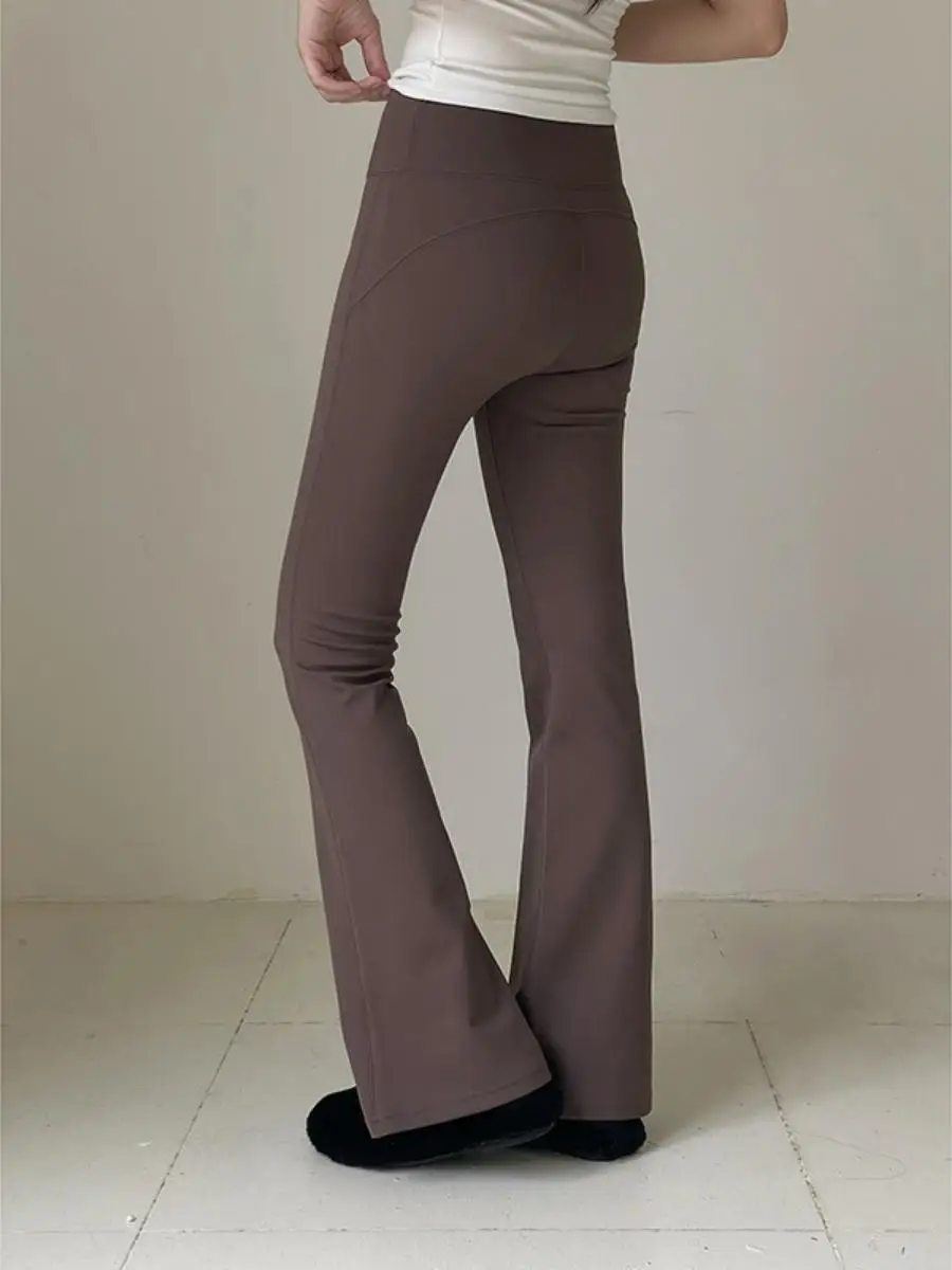 Pantaloni da yoga fissi pelosi a vita alta Bell Bot Inverno Nuovi pantaloni a strato base Sle Pantaloni lunghi APXIVI Altro materiale
