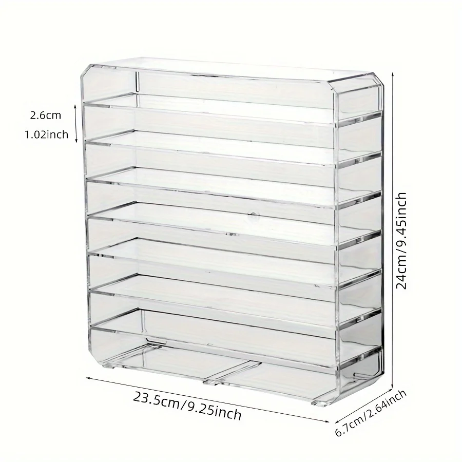 Contemporary Style Plastic Display Stand for Model Cars, Multi-Layer Transparent Storage Organizer with Dividers