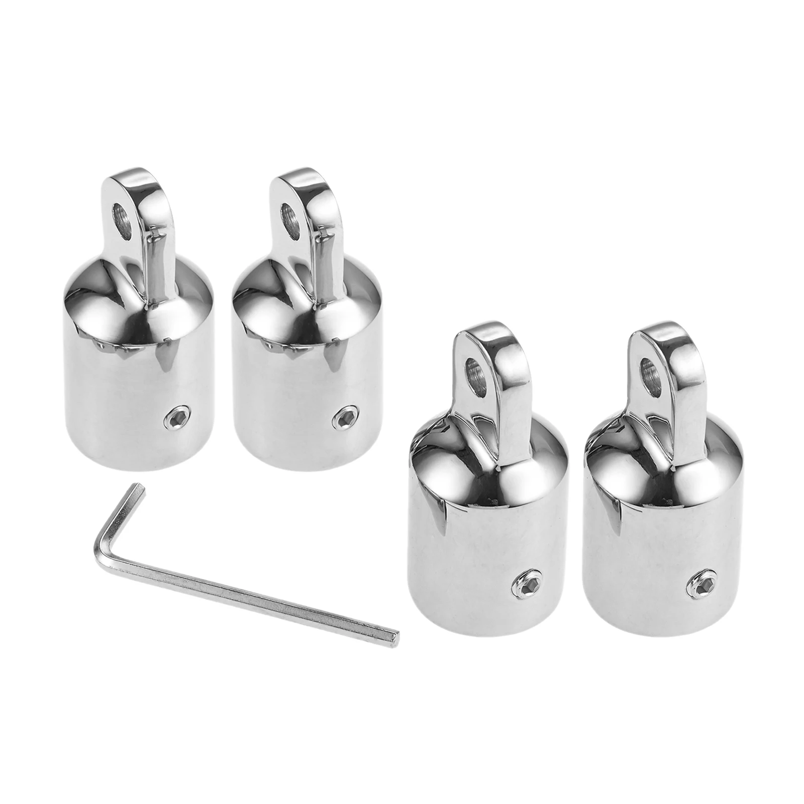 2/4Pcs 22/25mm 316 Stainless Steel Eye End for Boat Bimini Top Cap Fitting Slip Cap Parasol Accessories Boat Marine Parts