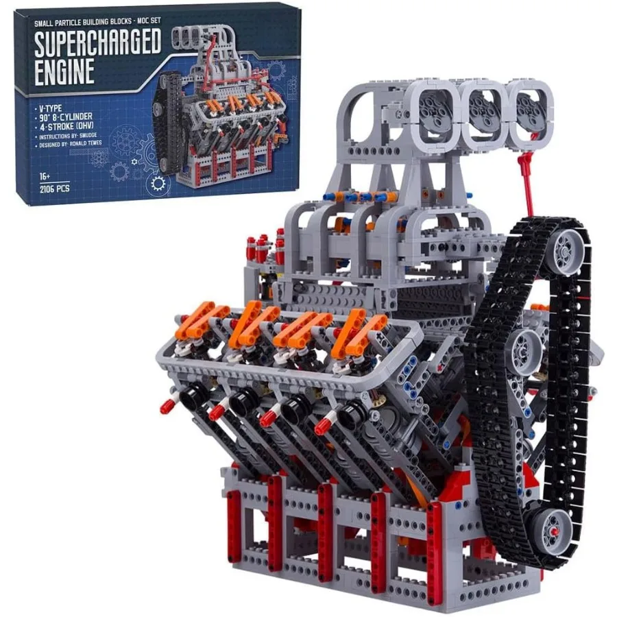 ชุดประกอบเครื่องยนต์ V8 สร้างเครื่องยนต์ OHV 4 จังหวะแบบซูเปอร์ชาร์จเจอร์ด้วยตัวเองสำหรับผู้ใหญ่ 2106 ชิ้น