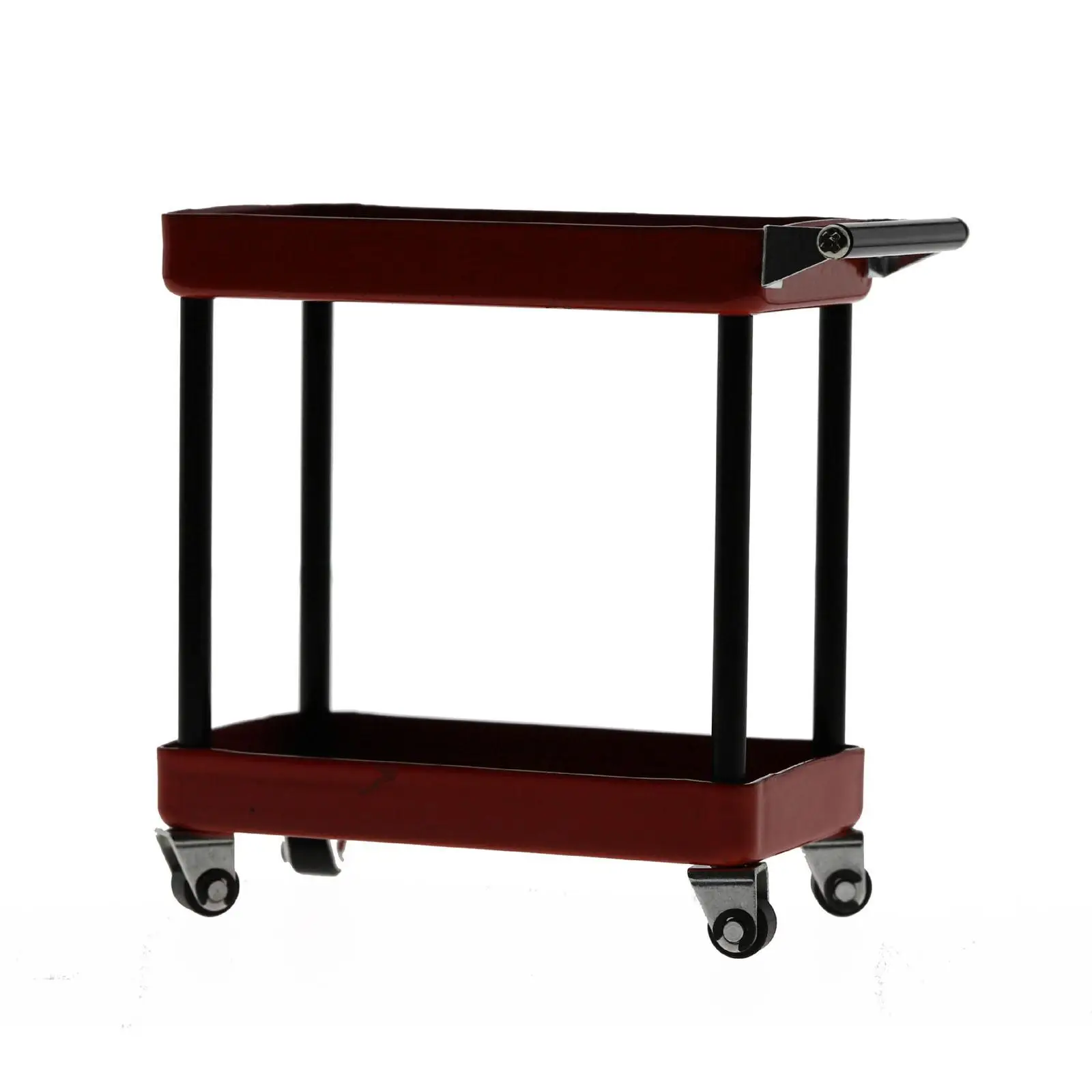 Double Layer Trolley Model Metal Miniature Tool Cart Garage Diorama Scene Simulation for SCX