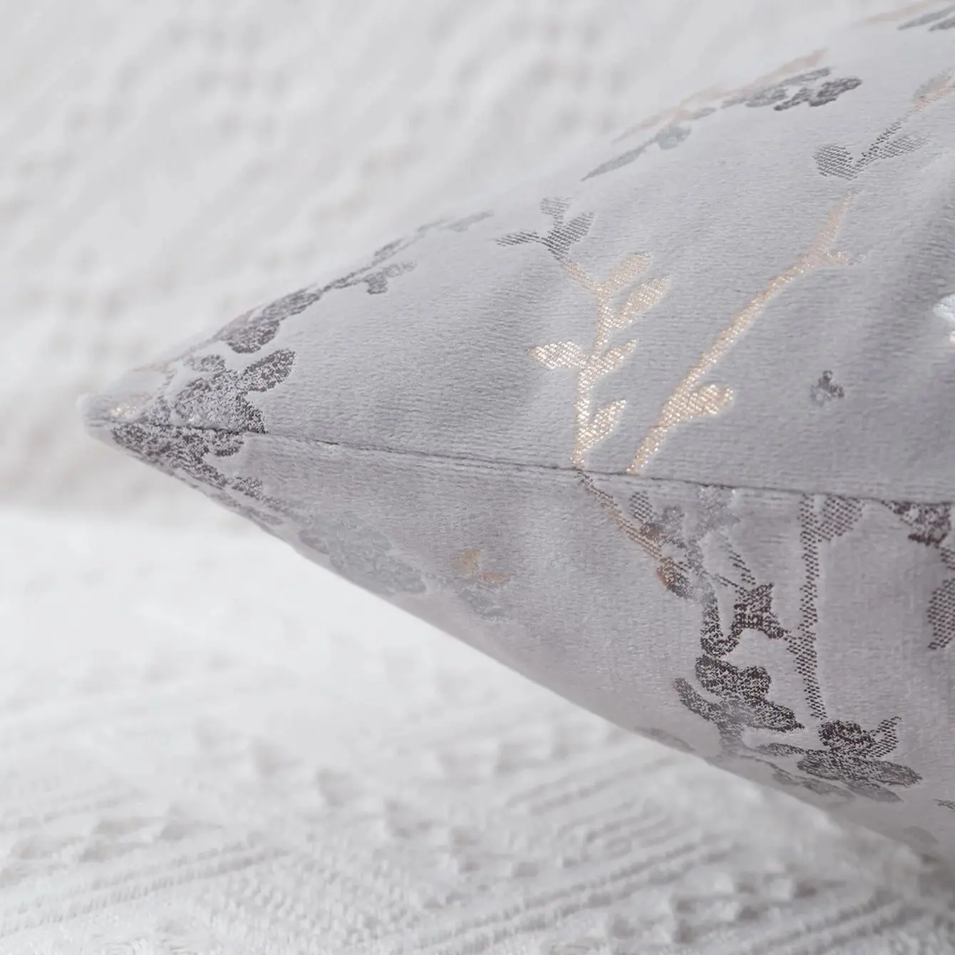 1PC Throw Pillow Cover with Gold Flower Printed Pillow Case Cover Sofa Cushion Home Decor
