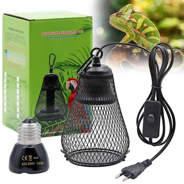 220V Ogrzewanie klatki dla gadów dla zwierząt Ceramiczna lampa grzewcza Ceramiczny zestaw grzejnika do kurnika Osłona grzejnika dla kurczaka Jaszczurka Żółw Brooder
