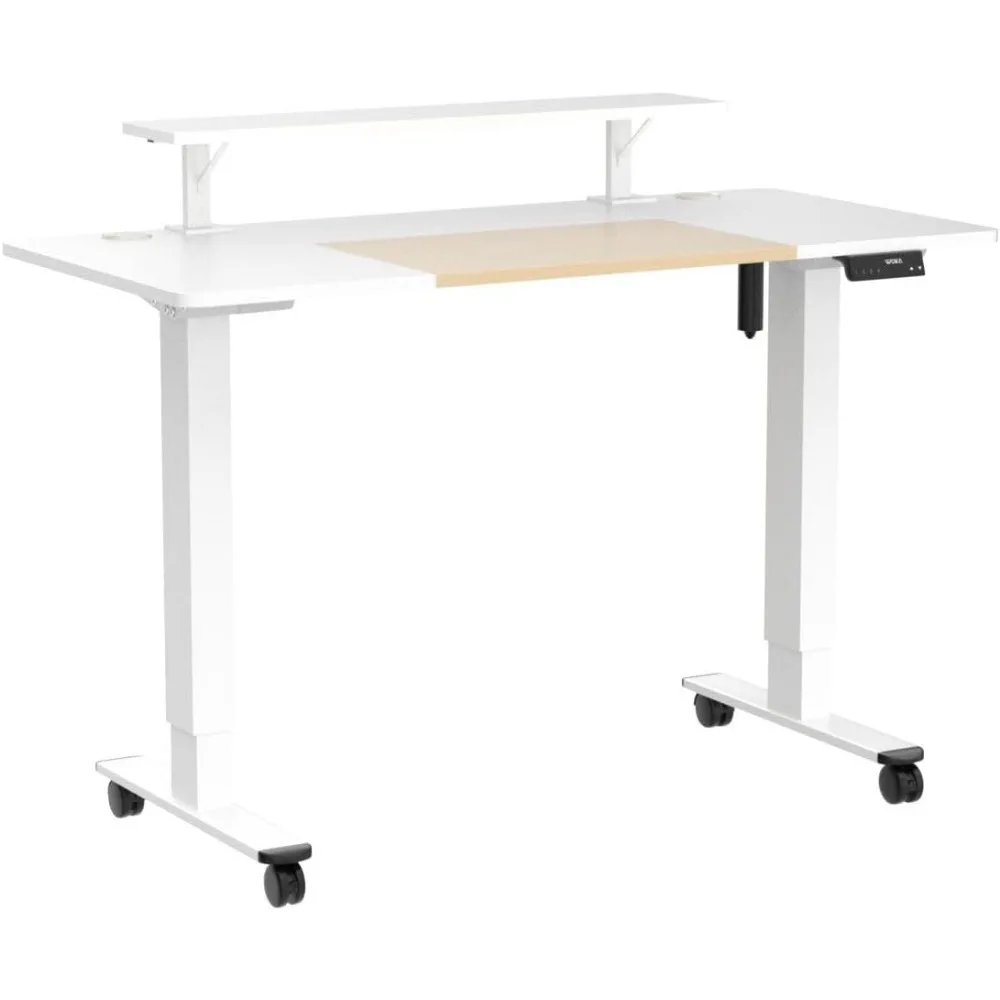 Altura ajustável Stand-up Desk com um Monitor Stand Riser, Standing Computer Desk com controladores de memória