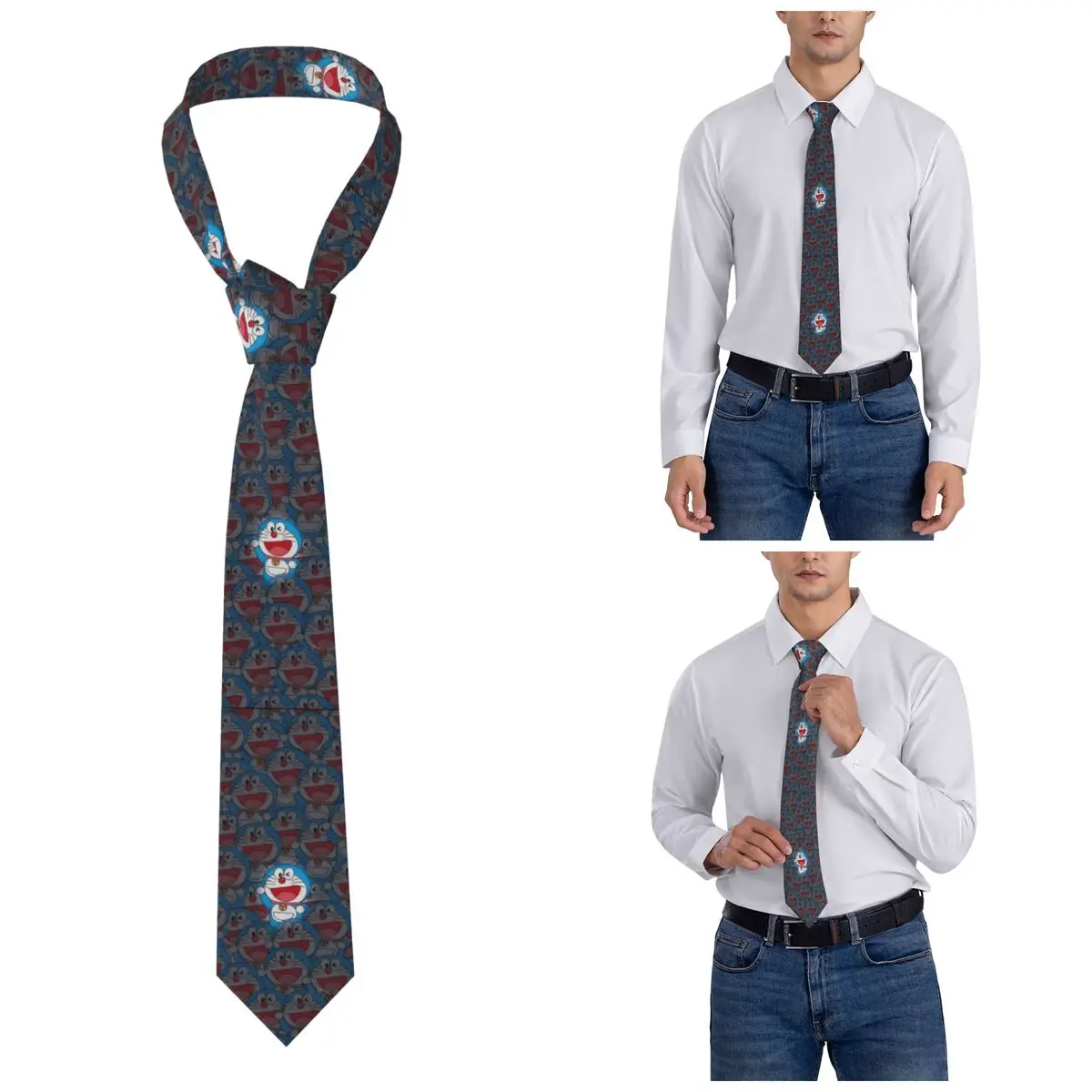 

Doraemons Blue Cats Cat Neckties Men Women Unisex 8 cm Narrow Neck Tie for Mens Accessories Gravatas Gift