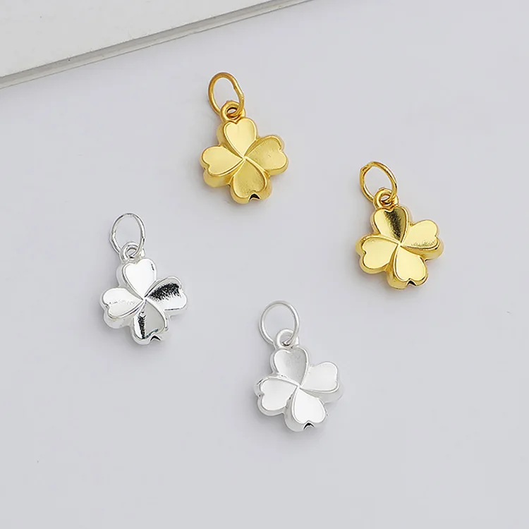 1pc 925 Sterling Silver Fancy Clover Necklace Pendants 11.5x9.5mm OL Women Flower Silver Lucky Charms DIY Jewelry Accessories