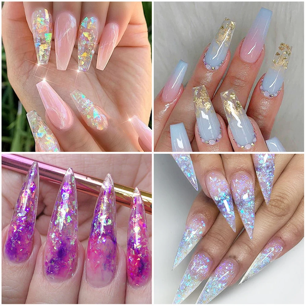 DIY Irregular Spangles Holographics Symphony Manicure Nail Glitter Flakes Sequins Candy Glass Paper Nail Sequins