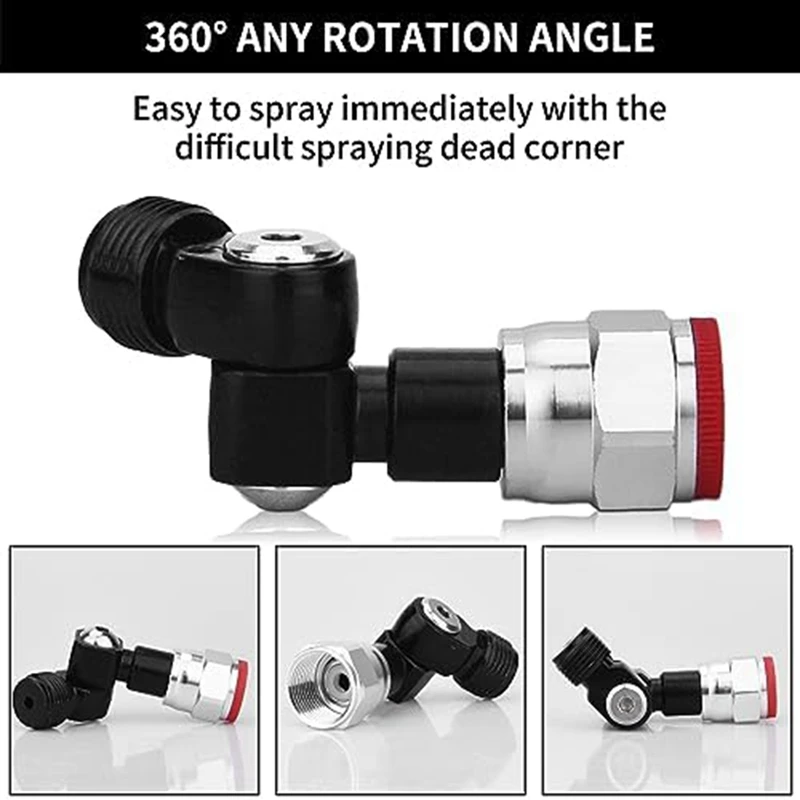 Airless Spray Gun Universal Swivel Angle 7/8In F-7/8In M Swivel+517 Nozzle And Nozzle Protector Seat,Painting Aid Kit Durable A