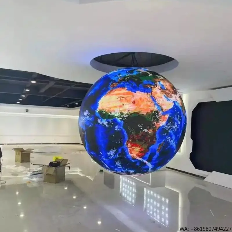 Custom Size Spherical LED Globe Screen 2m-10m Diameter LED Ball Display IP65 Waterproof LED Screen for Exhibition Hall