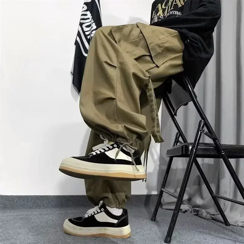 

Cargo Pants for Men Stacked Winter Black Trousers Man Fleece-lined Big Size Harajuku New in Baggy Regular Fit Aesthetic Long Y2k