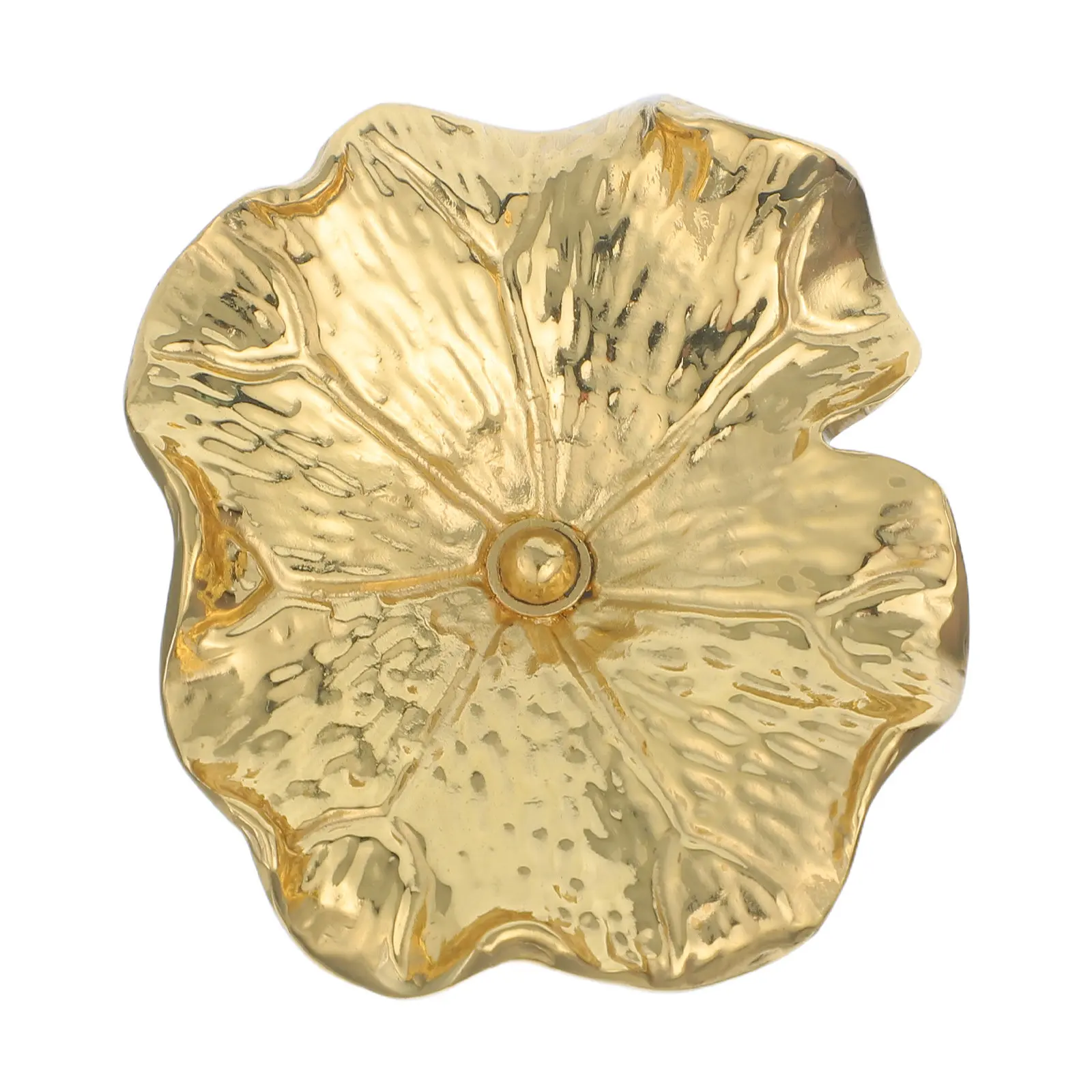 Solid Brass Yellow Bronze Drawer Handle Ginkgo Leaf Lotus Floral Cabinet Knobs Kitchen Furniture Dresser Wardrobe Pulls