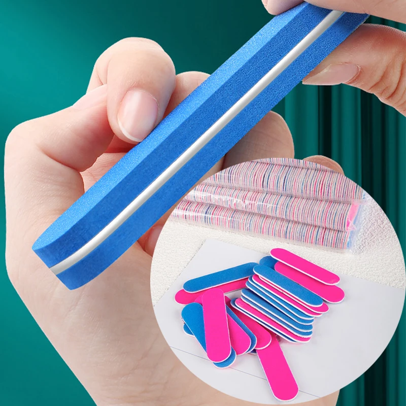 Mini Nail Files Double Side Wood Sanding Buffer Block Set Gel Sponge Buffer Block Set Polish Manicure Pedicure Tools for Women