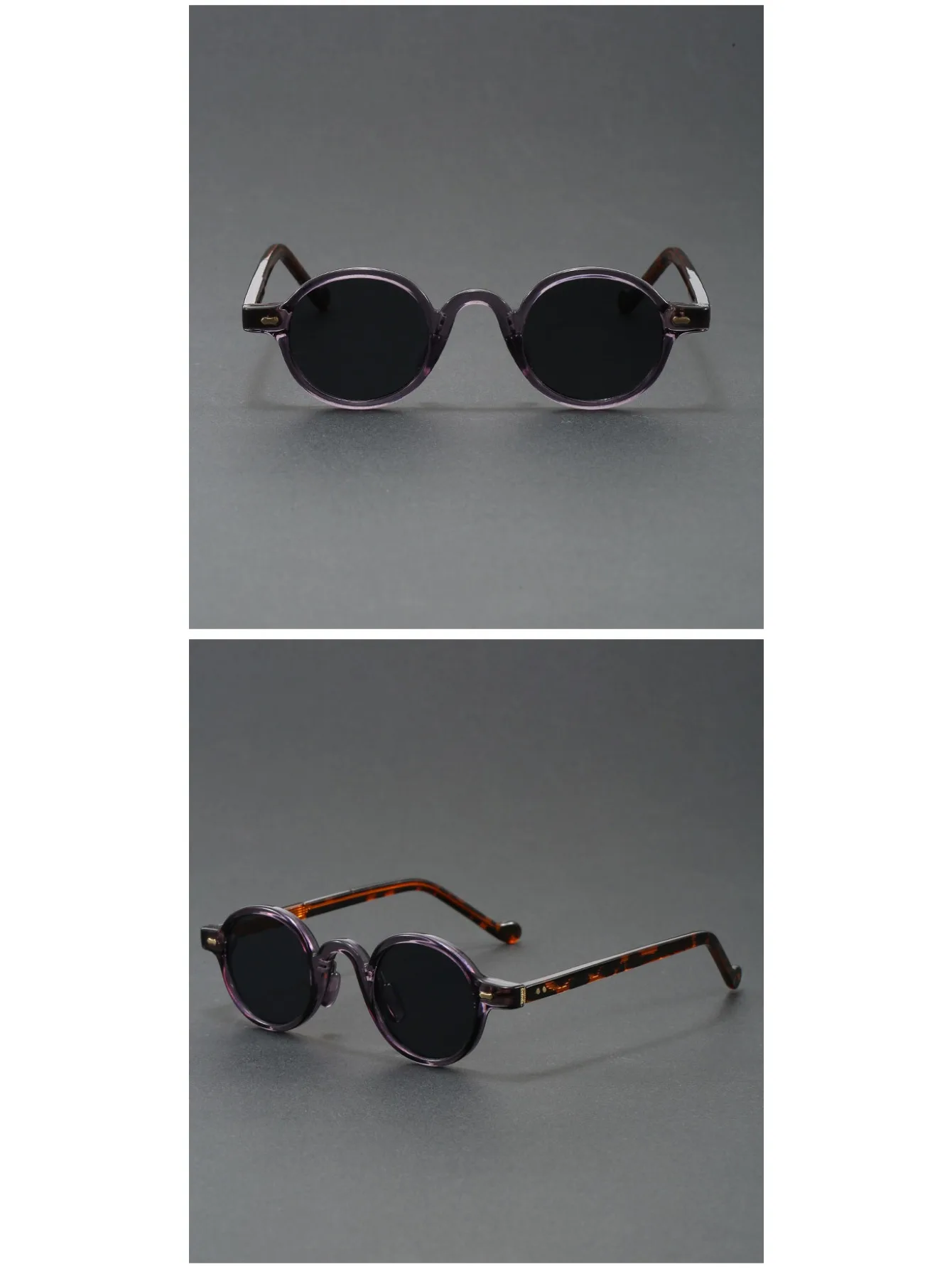 Orange Retro kleine runde Sonnenbrille für Damen und Herren, klassische Luxusmarke, Designer, beliebte Steampunk-Ton-Hip-Hop-Sonnenbrille UV400 – Detail 8
