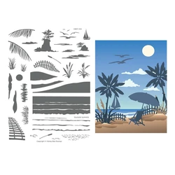 HonB Seaside Summer Clear Stamp for New July 2022. Scrapbooking Paper Making Bee Embossing Frame Craft Supplies Card Cutting Dies