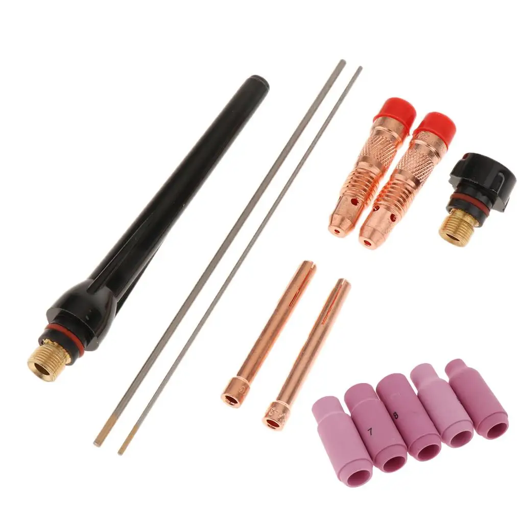 

TIG Gas Lens Lanthanated Tungsten WP 17/18/26 TIG Welding Torch 13pcs