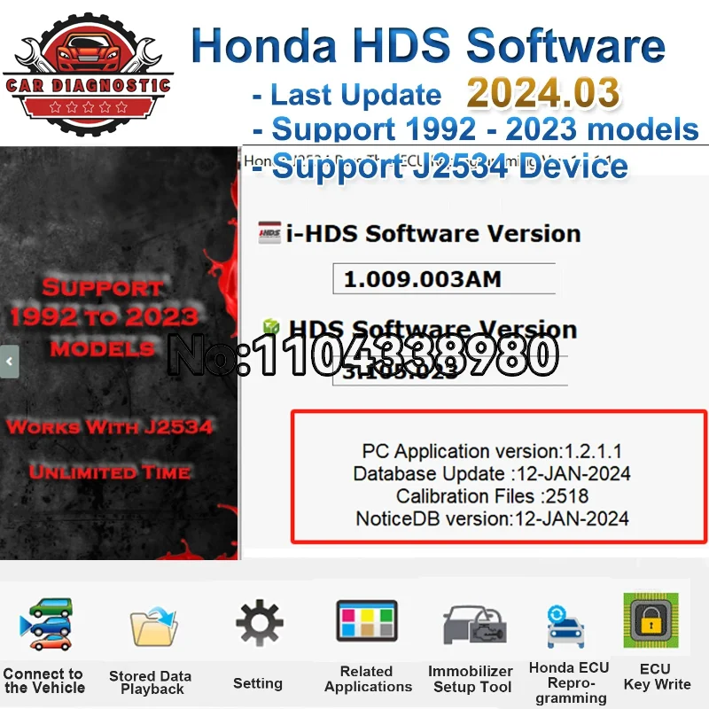 

2025 Newest For Honda HDS Software 3.105.044 Online Service Support Read/decode fault code for HONDA/ACURA Diagnostic System