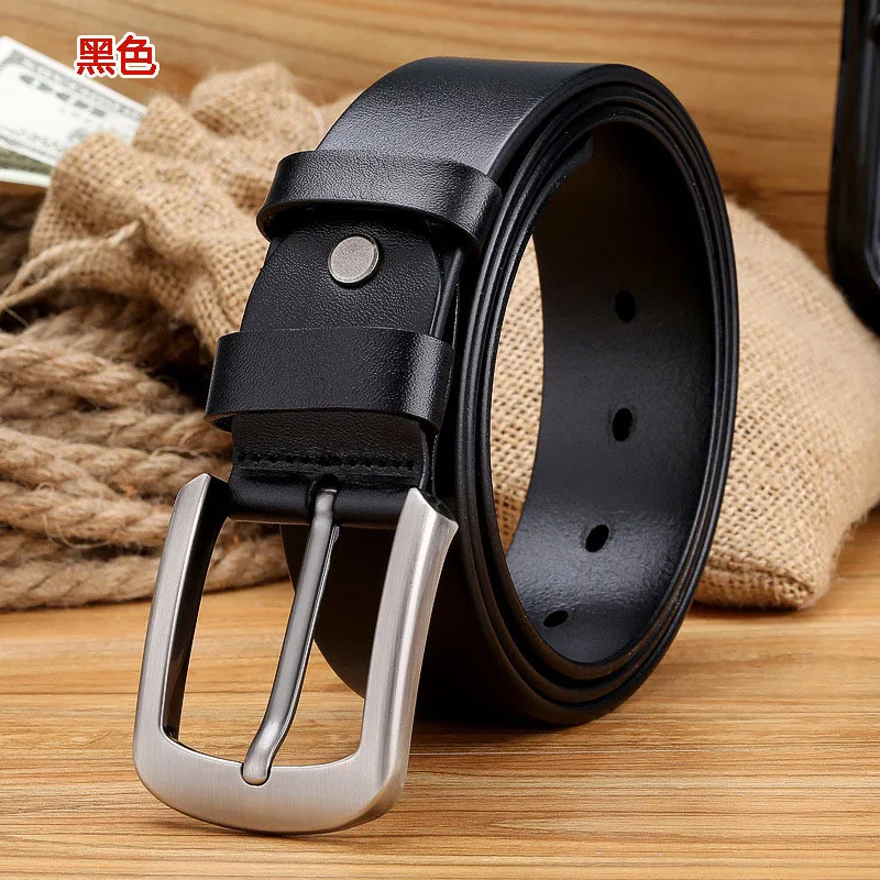 3.8CM Men\\\'s Leather Belt Hard Metal Buckle Soft Man\\\'s Genuine Leather Belts Designer Real Leather Jeans Luxury Belt