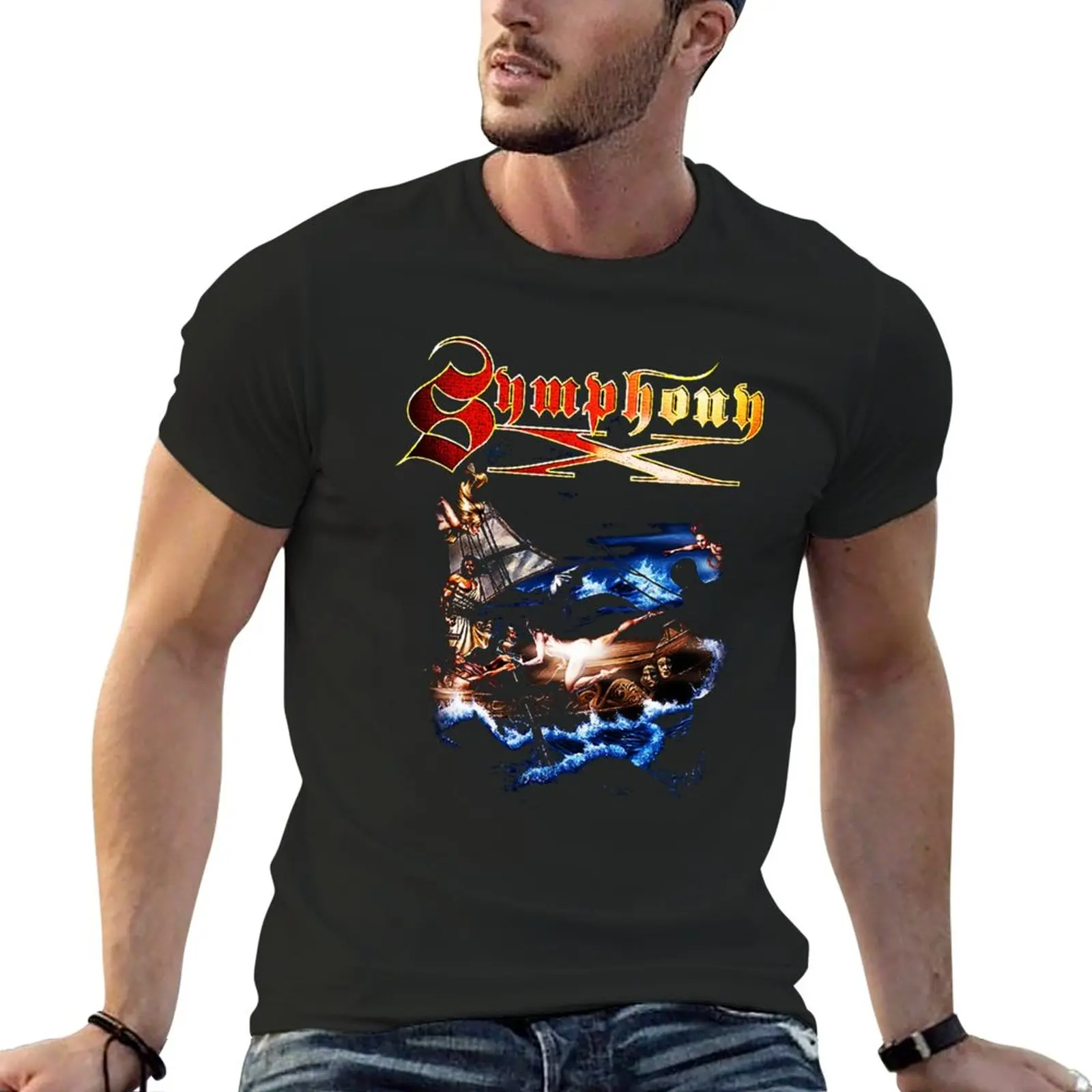 New rgfgrd<< Symphony X Odyssey T-Shirt funny t shirts oversized t shirts tops men t shirts