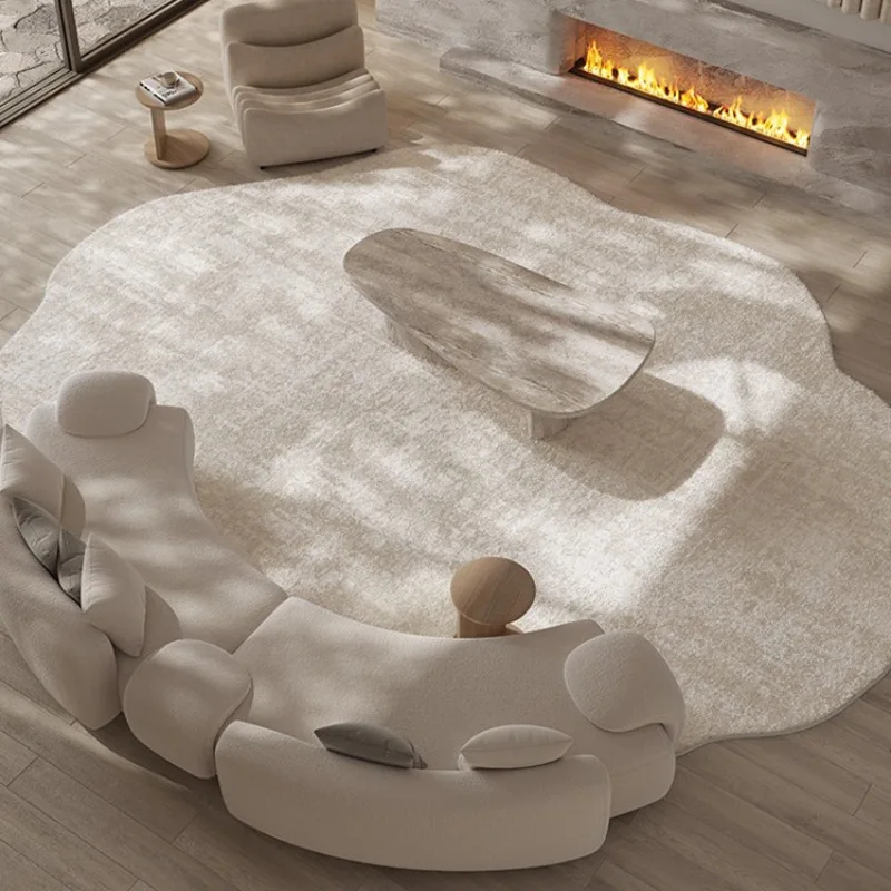

Ковер для гостиной, художественные коврики для спальни неправильной формы, большая площадь, современный кремовый домашний декор, коврики для журнального столика, Tapis