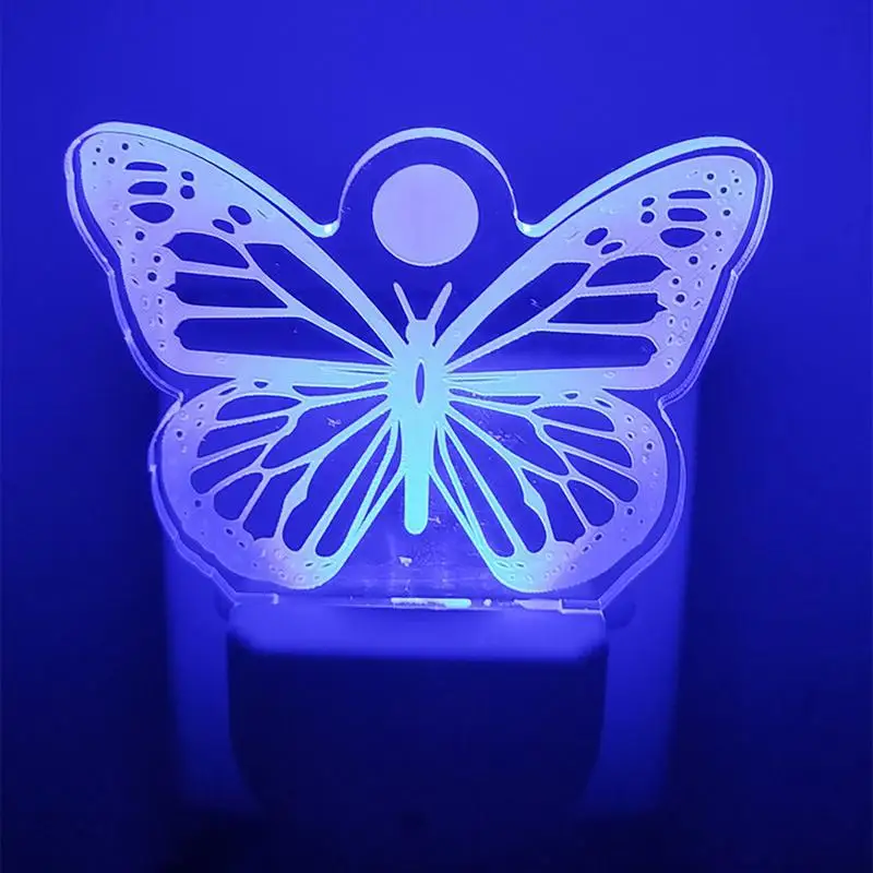 Night Lights Plug Into Wall Kids 6 Colors LED Butterfly Shape Kids Night Lights For Bedroom Children Room Atmosphere Lighting