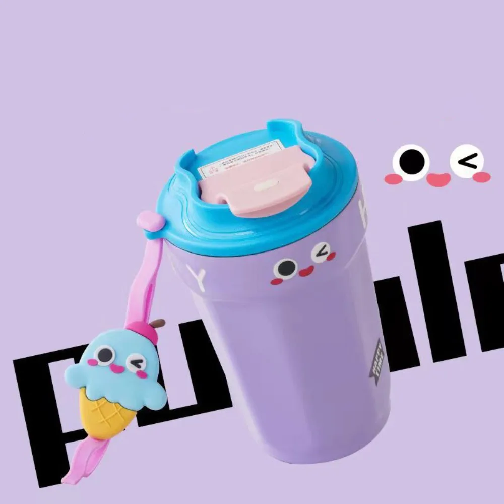 

Portable 450ml Insulation Cup Stainless Steel Cartoon Thermal Flask Cute Coffee Mug Car