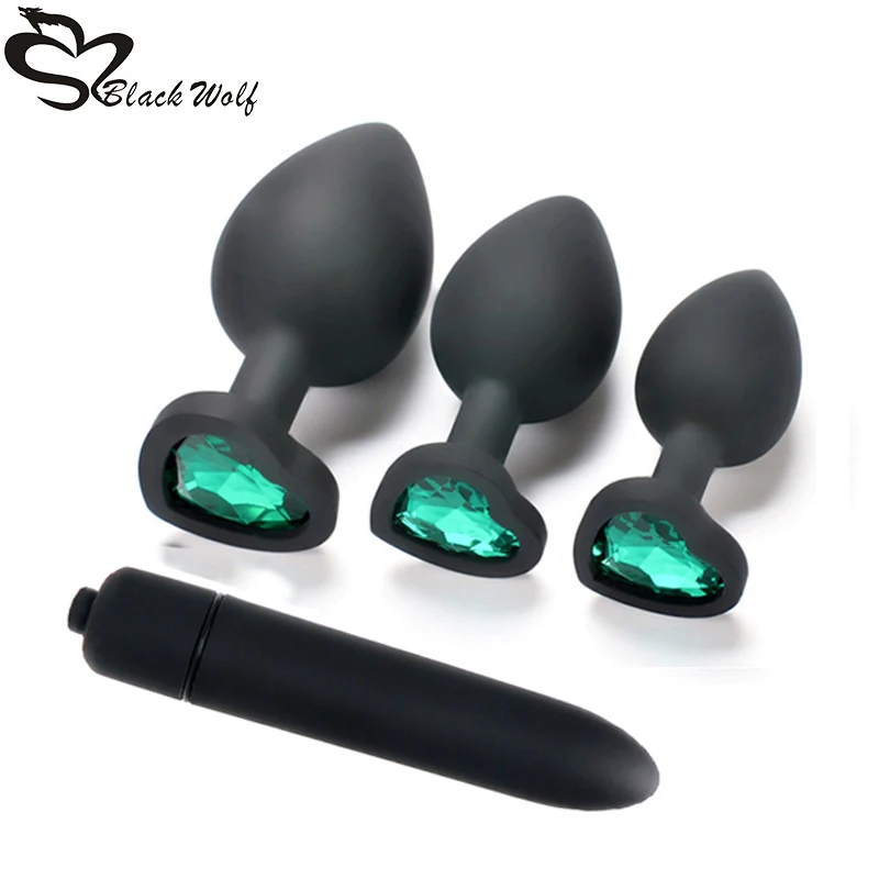 Silicone Anal Plug Vibrator Sex Toy Prostate Massager Anus Toy For Women Couple Gay Removable Jewel Decoration Butt Plug Erotic