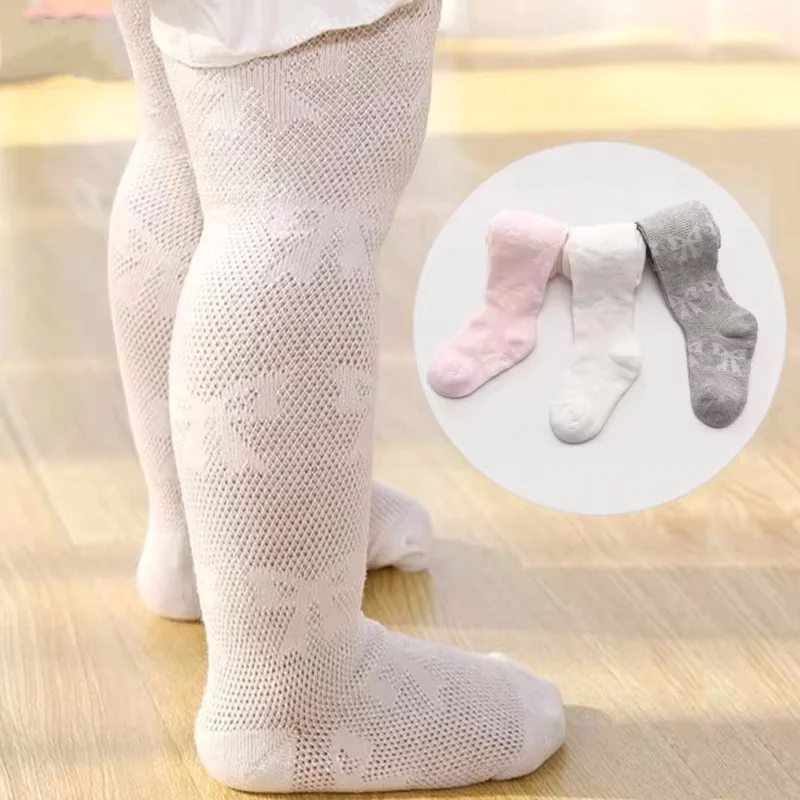 3pcs/set Newborn Baby Tights For Girls Summer Mesh Thin Infant Toddler Pantyhose Soft Casual Girl White Pink Leggings 0-24Months