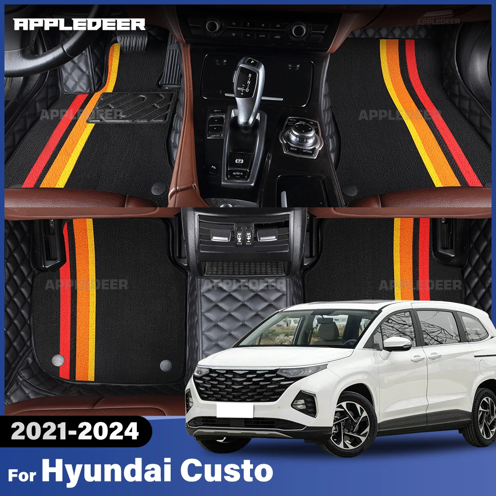

APPLEDEER For Hyundai Custo 2021 2022 2023 2024 Double Layer Car Floor Mats Interior car accessories Custom Automobile
