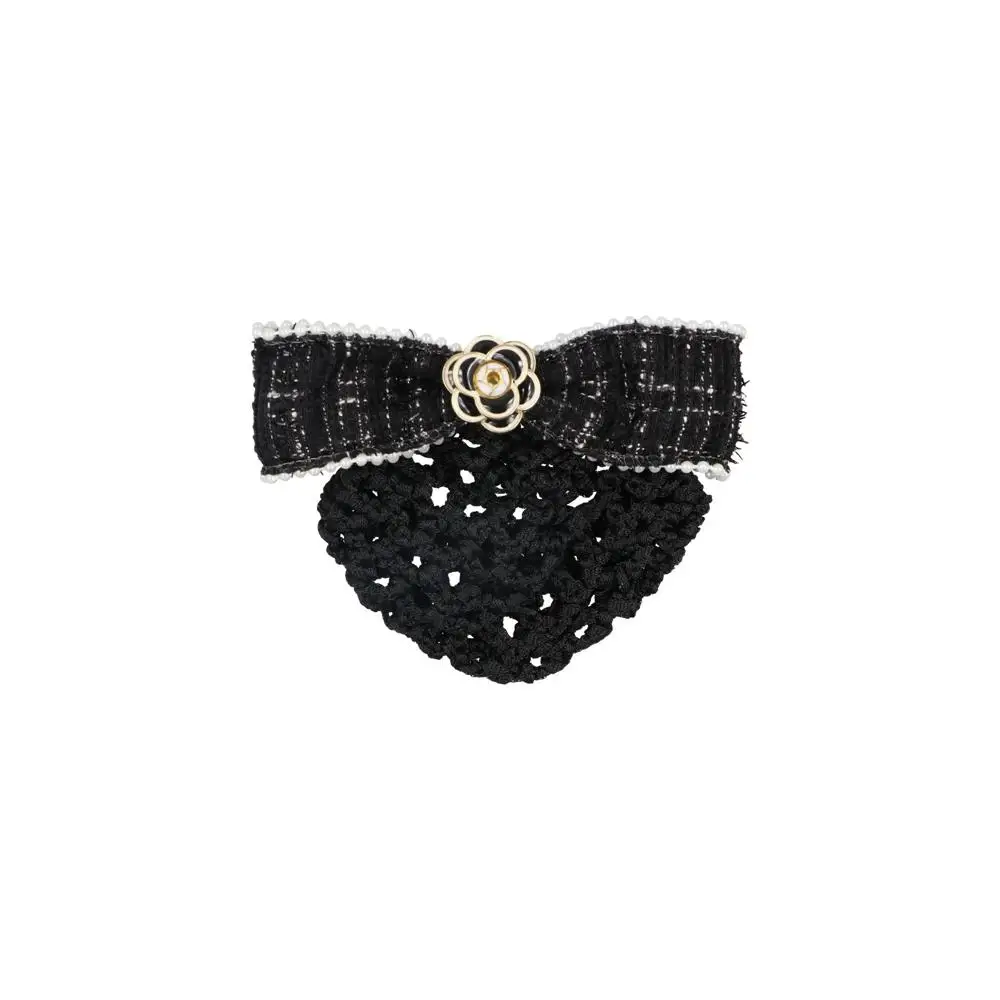 Flower Hotel Cloth Bowknot Ponytail Clip Korean Bun Snood Women Spring Clips Professional Headdress Hairgrips Cover Net